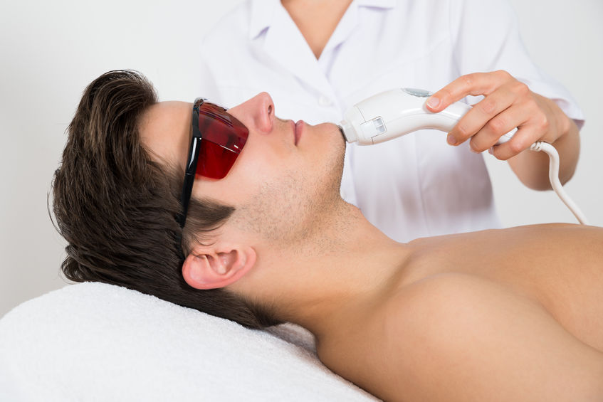 Facial hair removal with laser is a popular option for men to deal with razor burn and ingrown hairs.